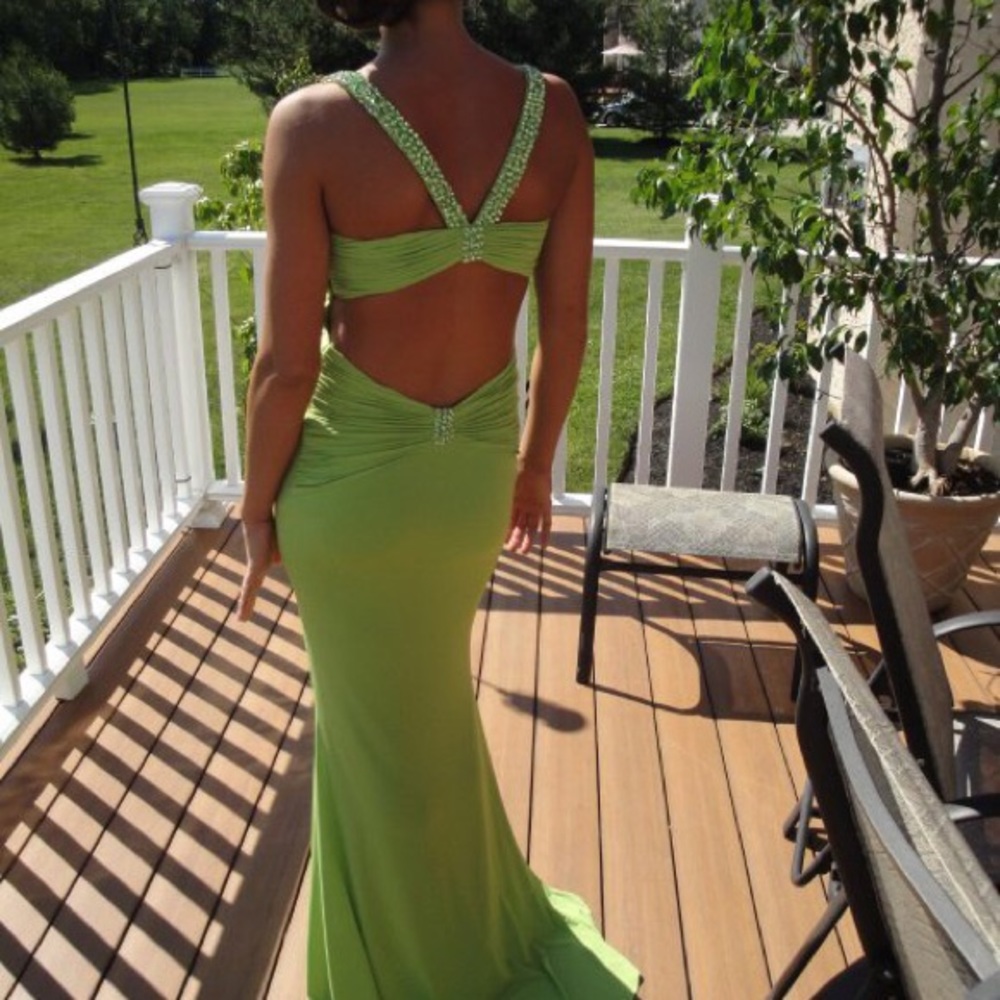 Jovani Lime Green Prom Dress - Picture 2 of 5